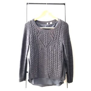 Anthropologie Gray Cable-Knit Sweater